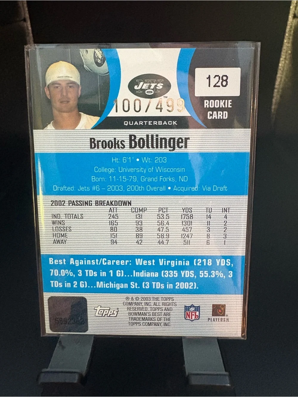 Brooks Bollinger Certified Autograph Issue Football Card - Picture 2 of 2